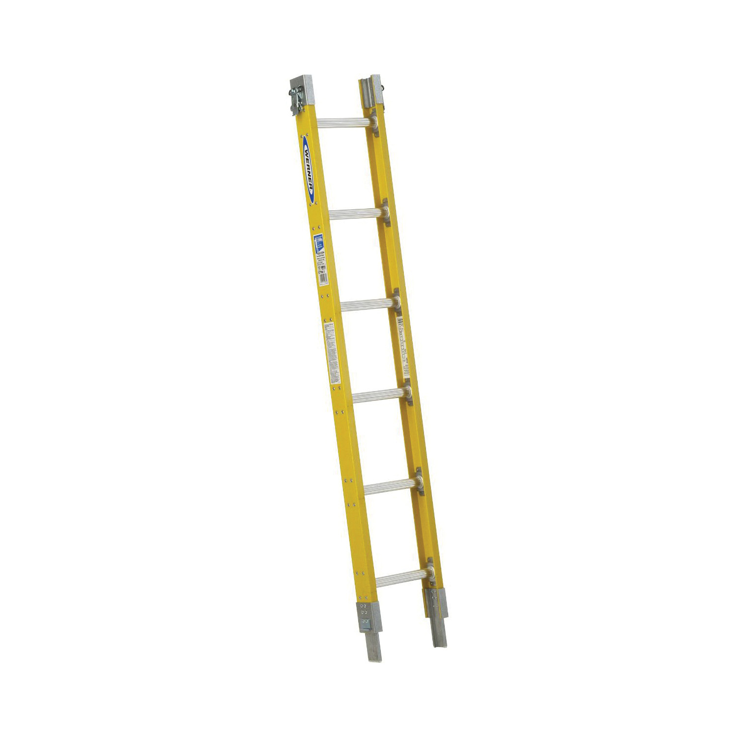 WERNER&reg; S7706-1 Specialty Parallel Sectional Ladder, 6 ft H x 12 in W, 250 lb Load, 6 ft Top Step, Fiberglass