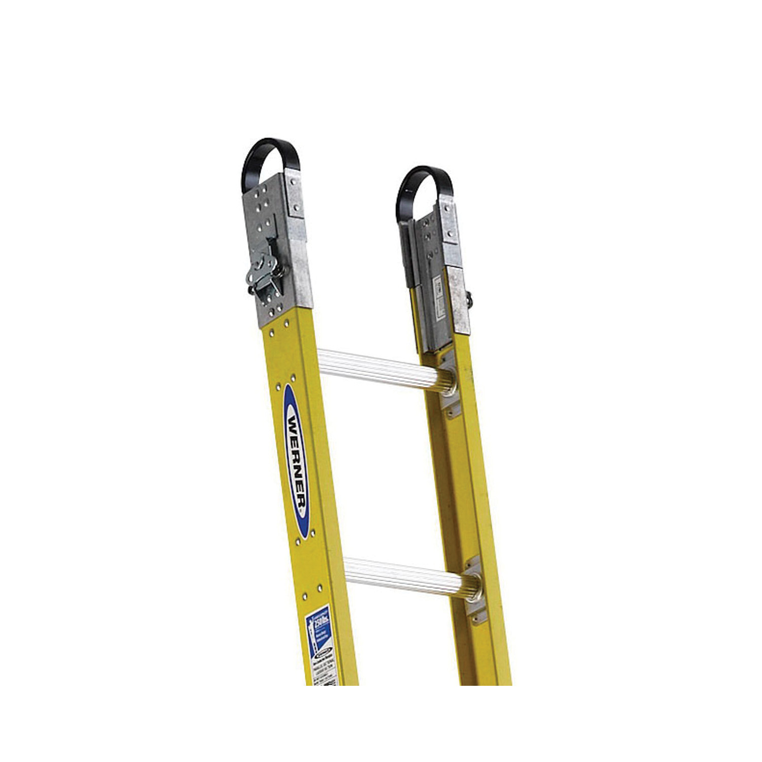 WERNER&reg; S7706-1 Specialty Parallel Sectional Ladder, 6 ft H x 12 in W, 250 lb Load, 6 ft Top Step, Fiberglass