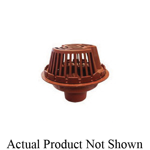 WADE 303090 3011 Medium Area Roof Drain With Flange, 3 in Outlet, No-Hub Connection, 10-15/16 in Dia Cast Iron Grid, Cast Iron Drain