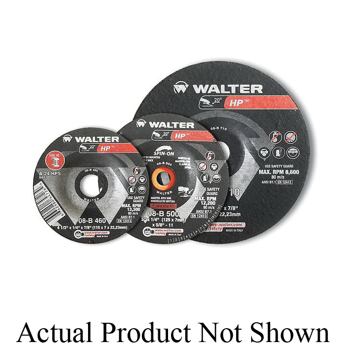 Walter Surface Technologies Enduro-Flex™ 06B504 06-B Close Spin-On Coated Flap Disc, 5 in Dia Disc, 40 Grit, Coarse Grade, Zirconia Alumina Abrasive, Type 27S Disc