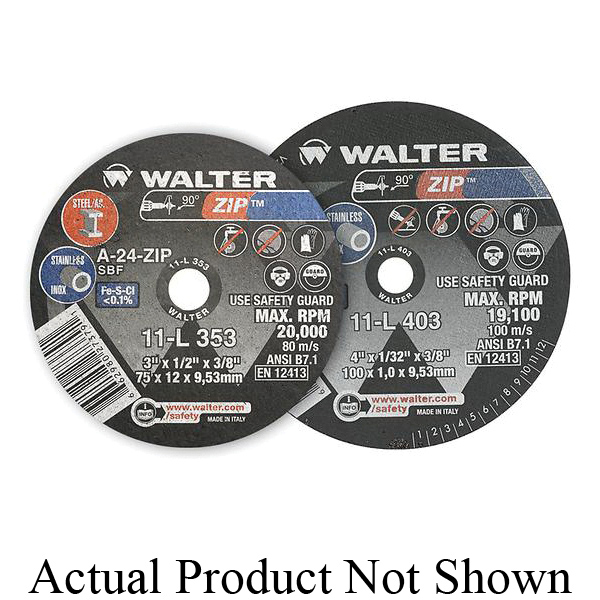 product Walter Surface Technologies 08L500 ALU&trade; Flat Depressed Center Wheel, 5 in Dia x 1/4 in THK, 7/8 in Center Hole, 24 Grit, Aluminum Oxide Abrasive