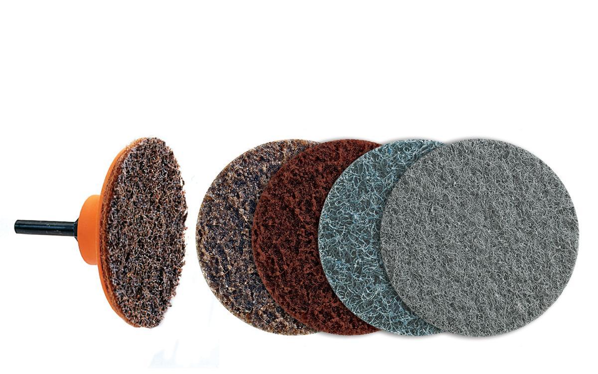 Walter Surface Technologies TWIST&trade; 04G202 Non-Woven Conditioning Disc, 2 in Dia Disc, Coarse Grade, Aluminum Oxide Abrasive, Type R Attachment