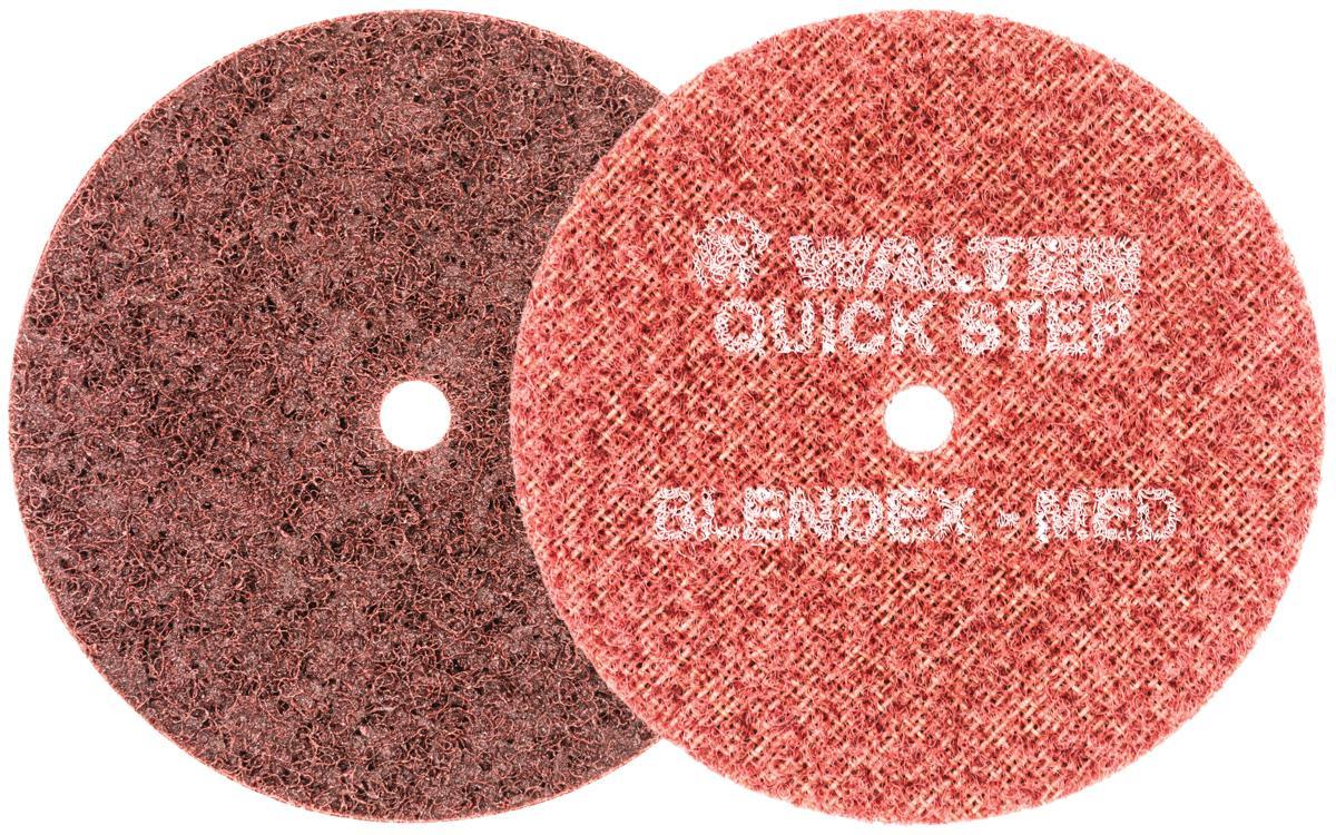 Walter Surface Technologies QUICK-STEP Blendex&trade; 07R453 07-R Surface Conditioning Non-Woven Surface Conditioning Disc, 4-1/2 in Dia Disc, Medium Grade, Aluminum Oxide Abrasive