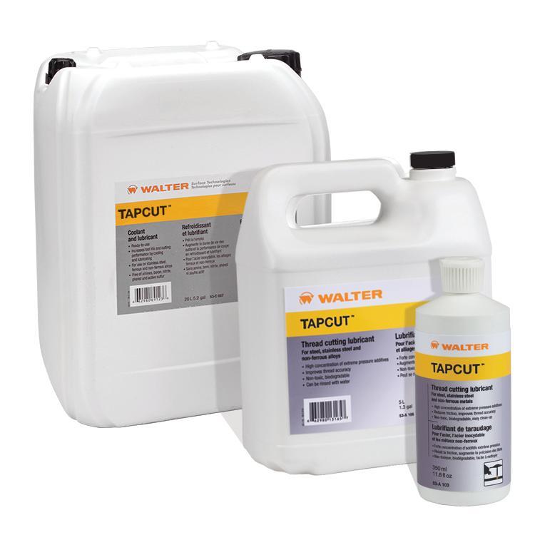 Walter Surface Technologies TAPCUT&trade; 53A103 Thread Cutting Lubricant, 11.8 fl-oz Squeeze Bottle, Light Citrus Odor/Scent, Light Yellow, Liquid Form