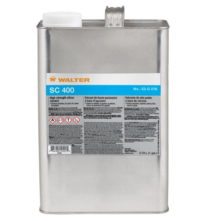 Walter Surface Technologies 53G516 SC 400&trade; High Strength Natural Cleaner/Degreaser, 3.78 L Pail, Liquid, Gold/Brown, Slight Citrus