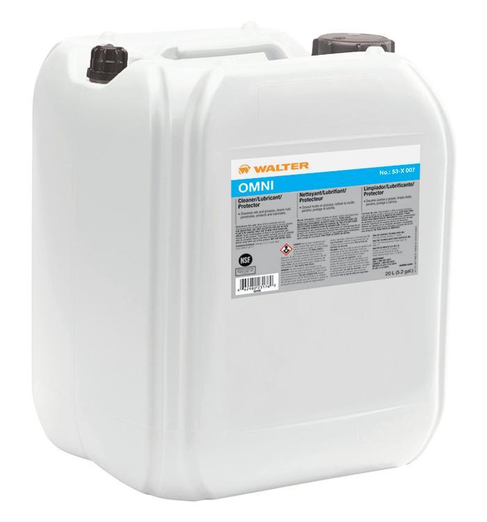 Walter Surface Technologies 53X007 OMNI Cleaner, 5.2 gal, Vanilla Odor/Scent, Clear, Liquid Form