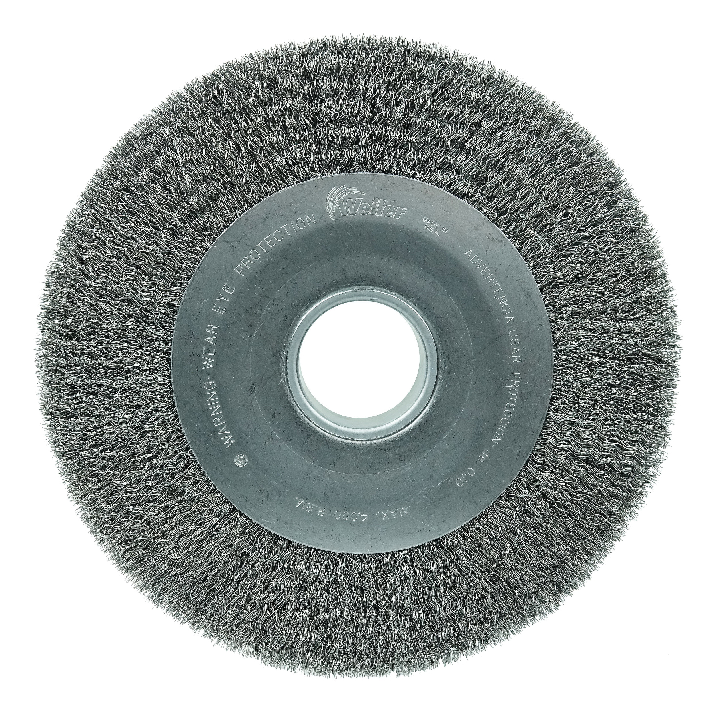 Osborn 26122 Heavy Duty Wheel Brush With 1/2 in Bushing, 6 in Dia Brush, 1/2 in W Face, 0.014 in Dia Standard/Twist Knot Filament/Wire, 5/8 in Arbor Hole