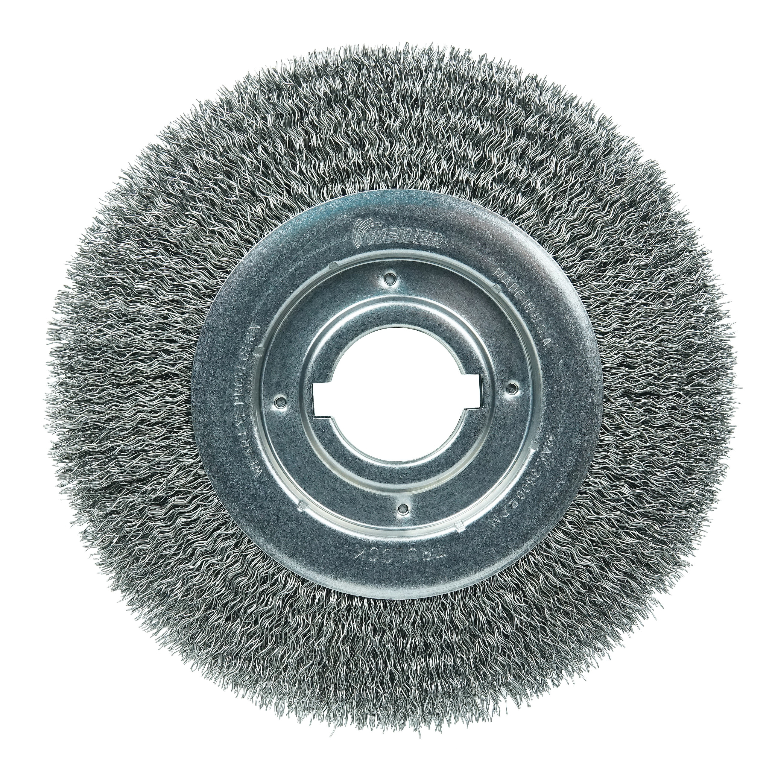 Roughneck® 08775 STB-623 Narrow Face Wheel Brush, 6 in Dia Brush, 1/2 in W Face, 0.023 in Dia Filament/Wire Stringer Bead Knot Filament/Wire, 1/2 to 5/8 in Arbor Hole