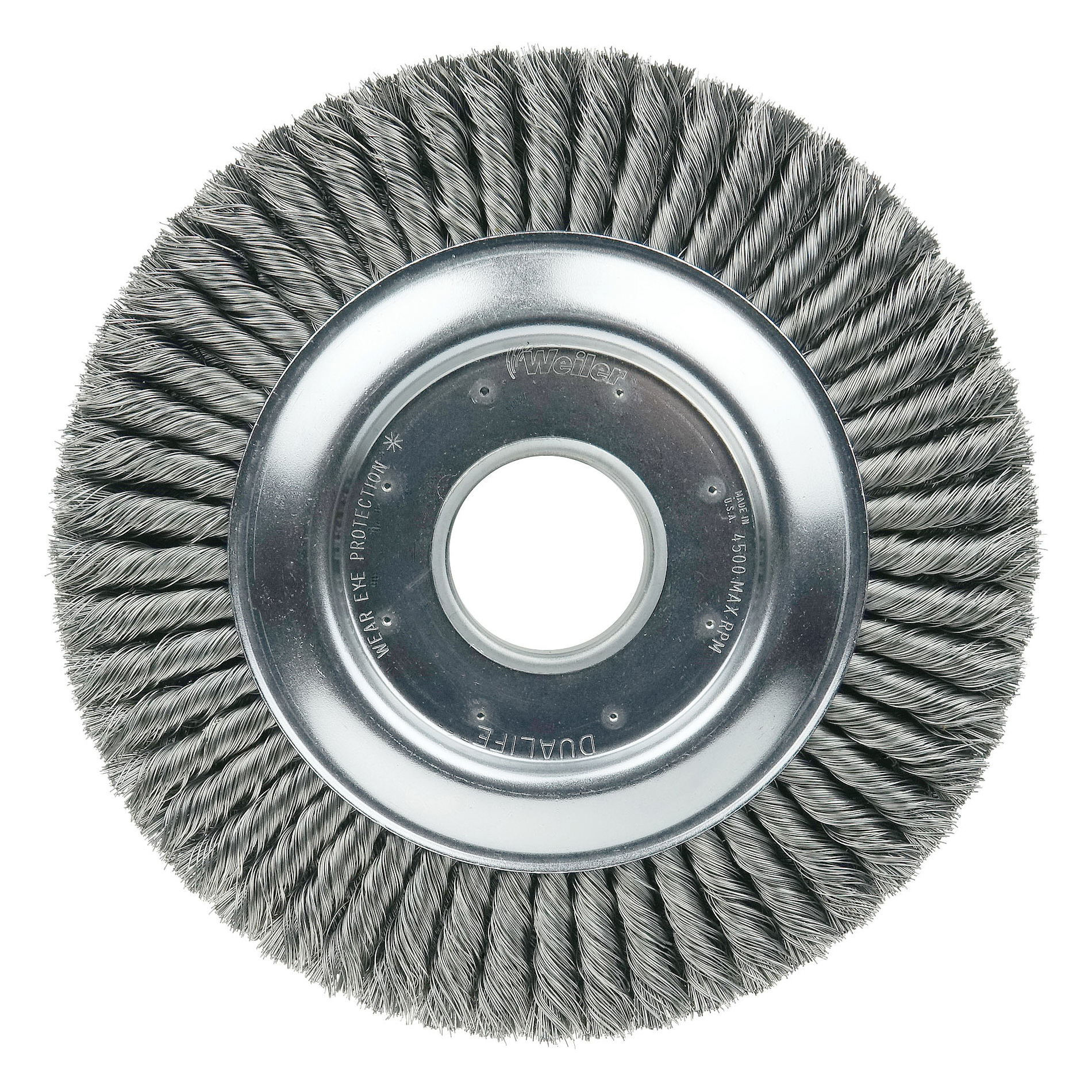 Vortec Pro&reg; 02325 Medium Face Wheel Brush, 6 in Dia Brush, 5/8 in W Face, 0.014 in Dia Filament/Wire Crimped Filament/Wire, 1/2 to 5/8 in Arbor Hole