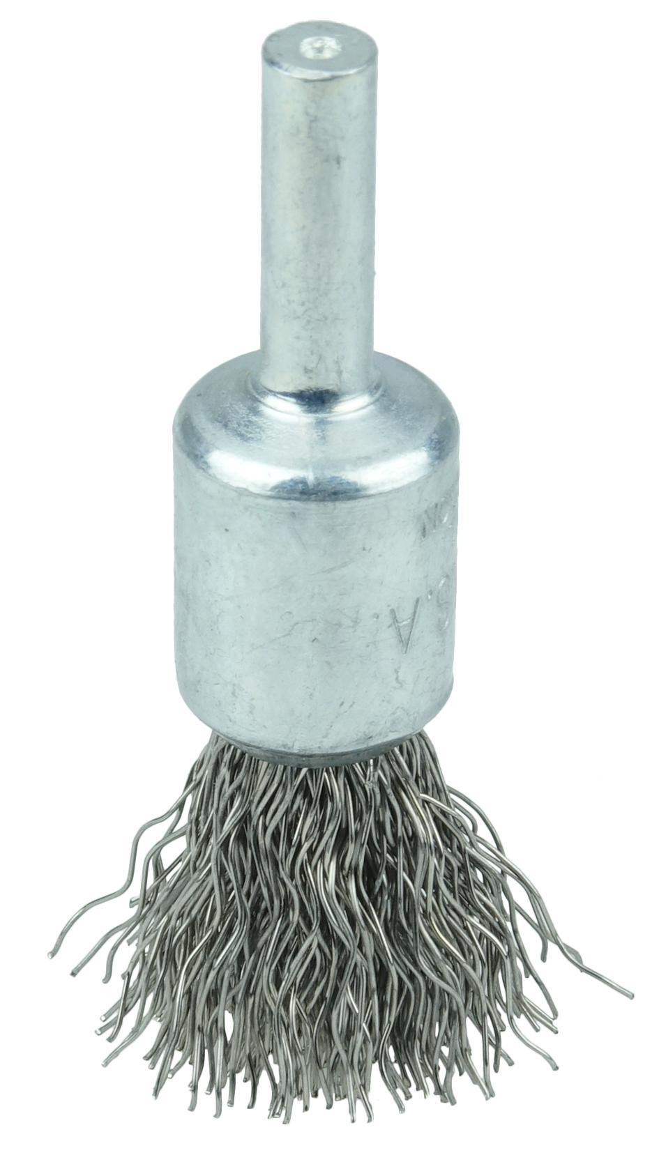 Anchor® 1EBA010 End Brush, 3/4 in, Crimped, 0.01 in, Carbon Steel Fill, 1 in L Trim
