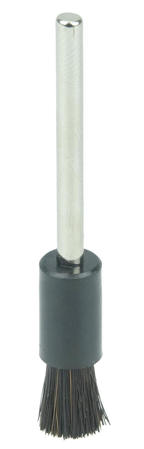 Weiler&reg; 26114 Miniature End Brush, 5/16 in Dia Brush, Crimped, 0.005 in Dia Filament/Wire, Stainless Steel Fill, 9/16 in L Trim