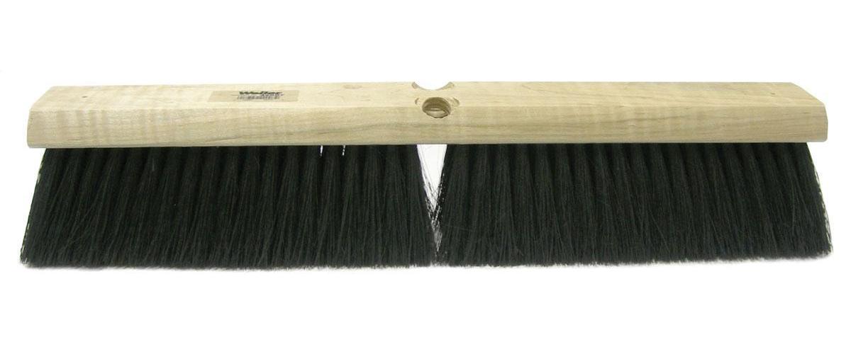 Weiler® 42002 Push Broom, 24 in OAL, 3 in L Trim, Fine Sweep Face, Black Horse Hair Bristle