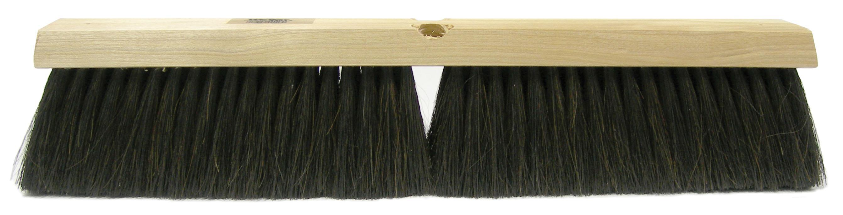 Weiler&reg; 42001 Threaded Tip Push Broom, 18 in OAL, 3 in L Trim, Fine Sweep Face, Black Horse Hair Bristle