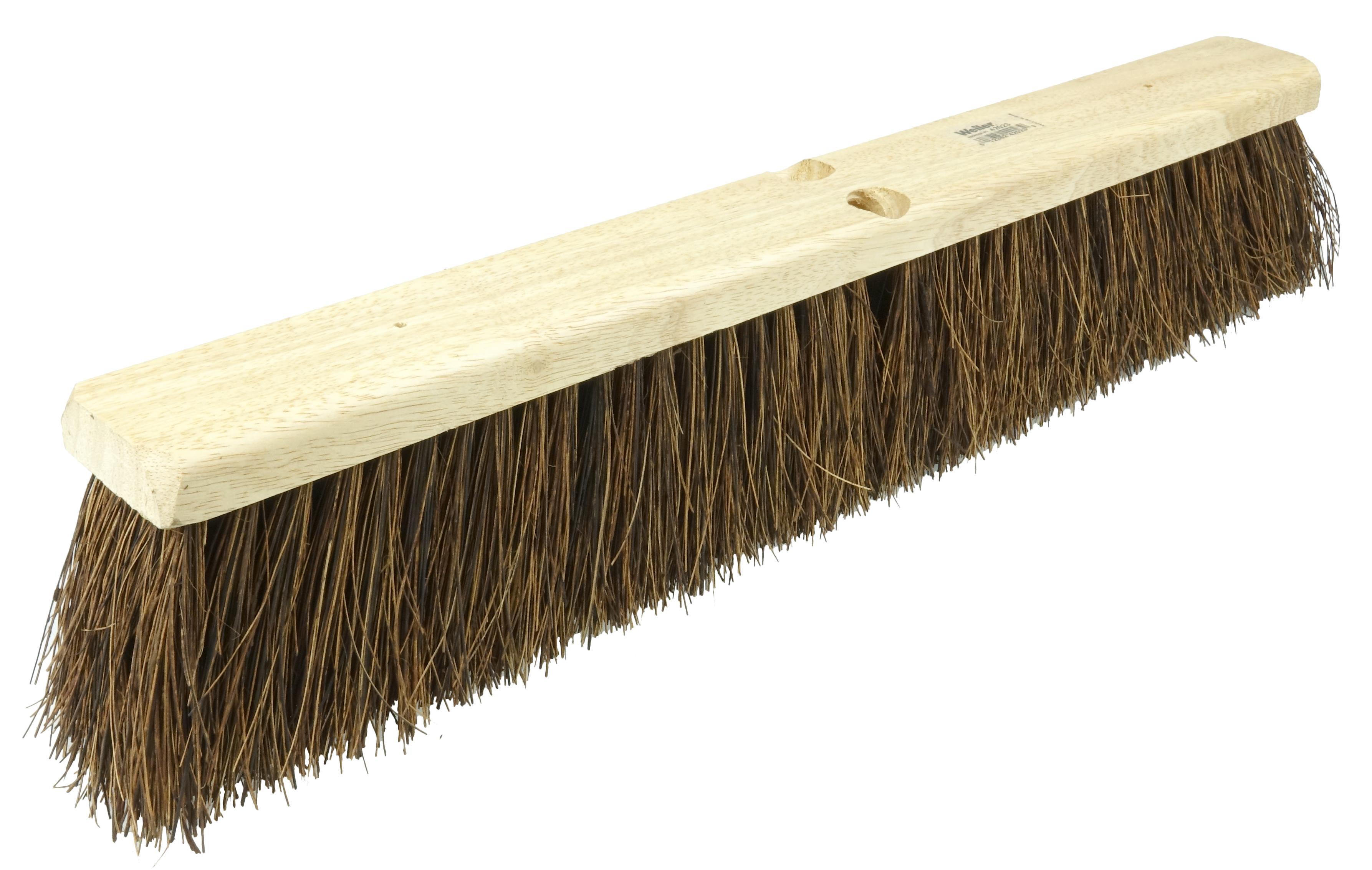 Weiler&reg; 44581 Push Broom, 24 in OAL, 3 in L Trim, Medium Sweep Face, Flagged Gray Polypropylene Bristle