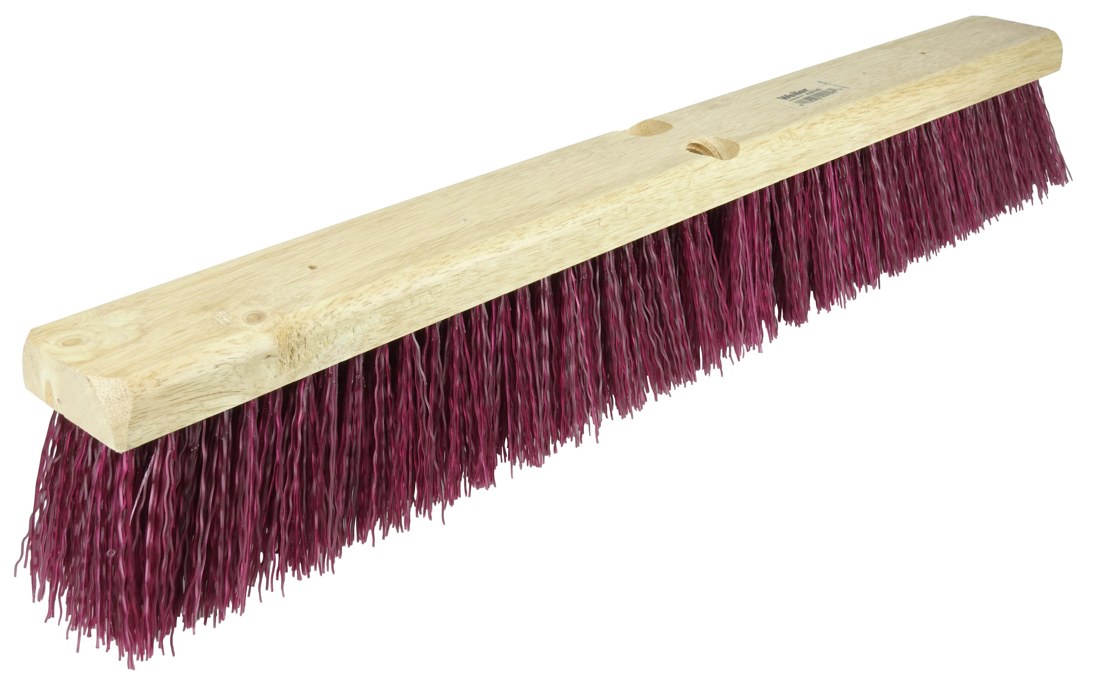 Weiler&reg; 42098 Threaded Tip Push Broom, 36 in OAL, 3 in L Trim, Fine Sweep Face, Flagged Silver Polystyrene Bristle