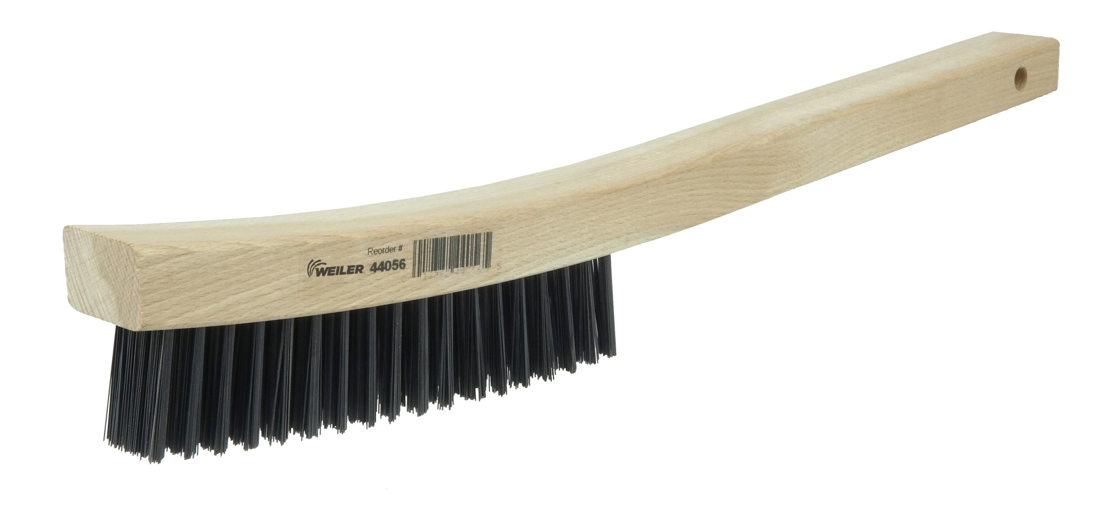Osborn 0005401400 Angled Back Small Cleaning Scratch Brush, 1-7/16 in L Brush, 7/16 in W Block, 7-3/4 in OAL, 7/16 in L Brass Trim