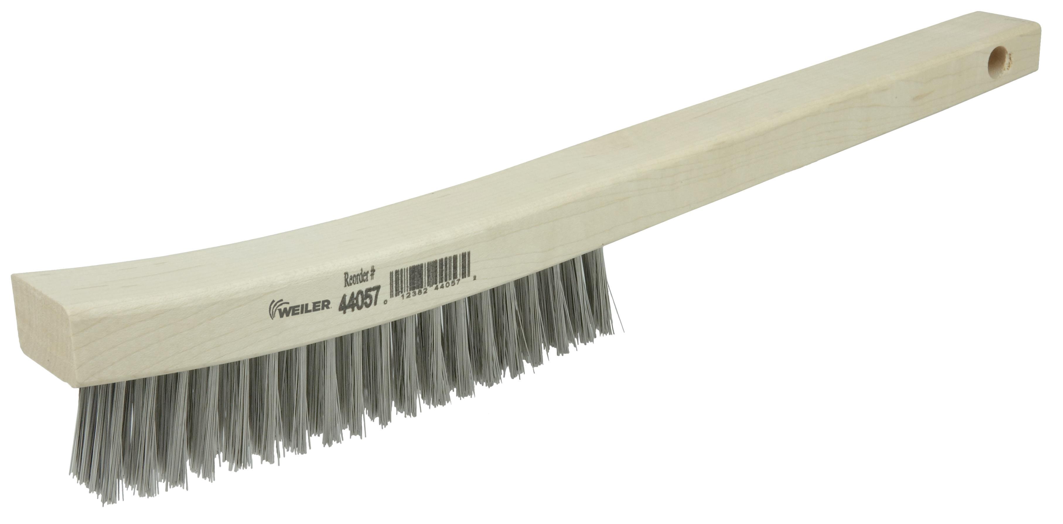 Weiler&reg; 44054 Scratch Brush, 5-1/2 in Brush, 14 in L x 7/8 in W Block, 1-3/16 in L Stainless Steel Trim