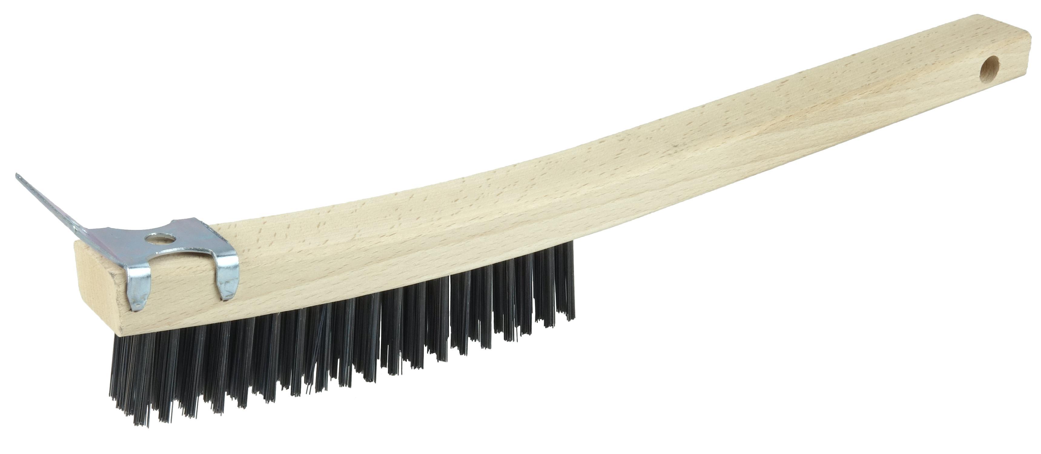 Weiler&reg; 44057 Hand Wire Scratch Brush, 6 in Brush, 14 in L x 1-1/8 in W Block, 1-3/16 in L Stainless Steel Trim
