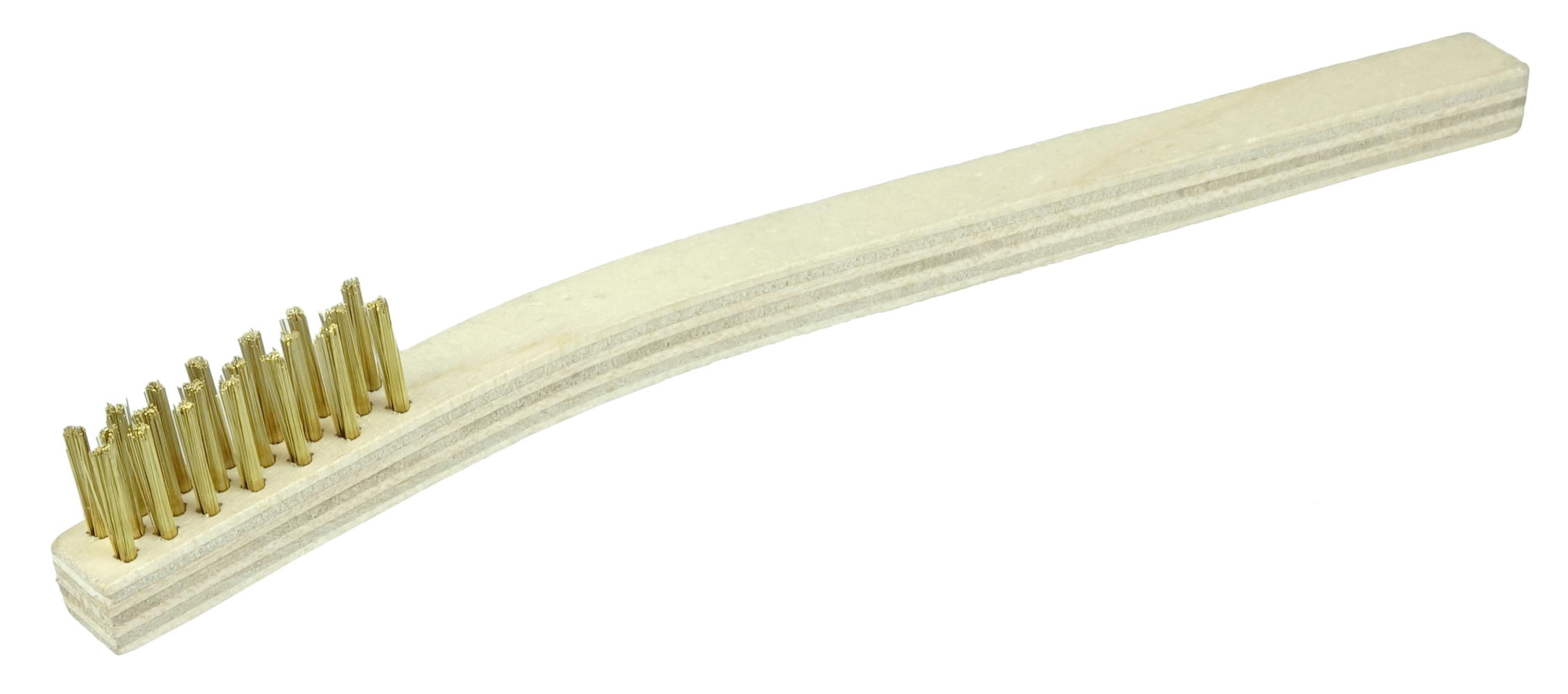 Weiler® 44075 Small Handle Scratch Brush, 1-3/8 in Brush, 7-1/2 in L x 1/2 in W Block, 1/2 in L Stainless Steel Trim