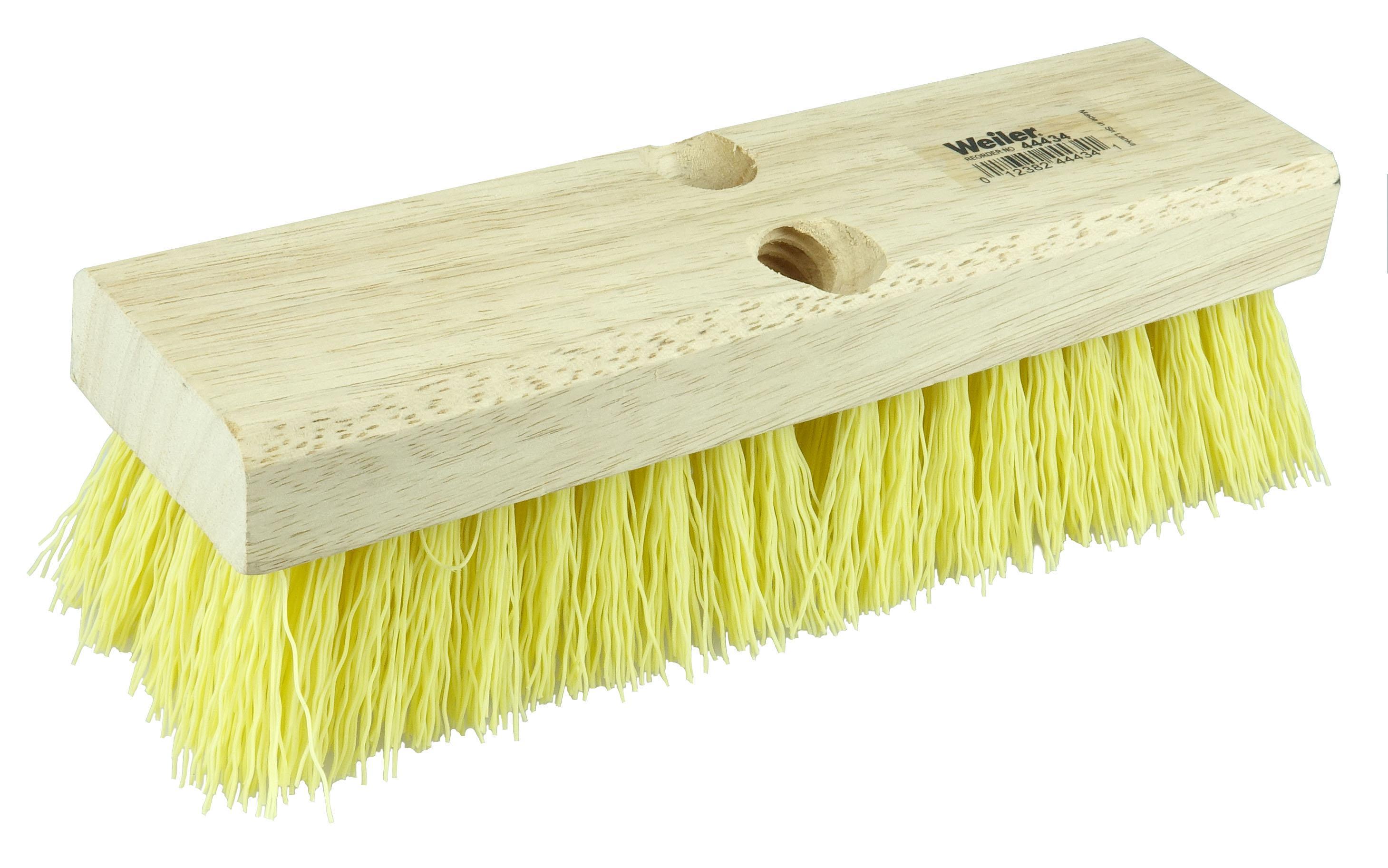 Weiler® 44395 Coarse Sweep Rectangular End Scrub Brush, 6 in L Block, 6 in OAL, 1-1/8 in L Polypropylene Trim