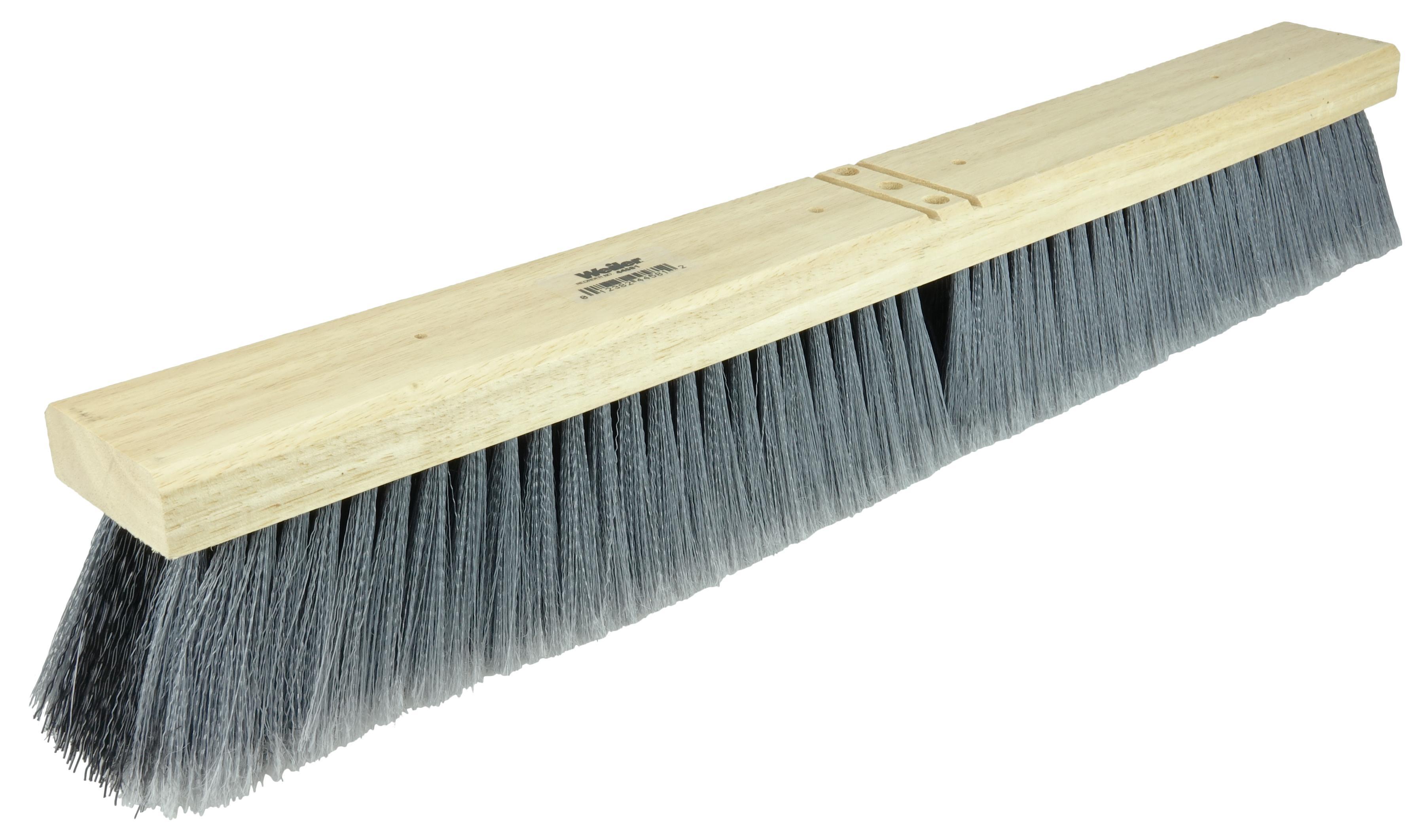 Weiler&reg; 42042 Push Broom, 24 in OAL, 3 in L Trim, Fine Sweep Face, Flagged Silver Polystyrene Bristle
