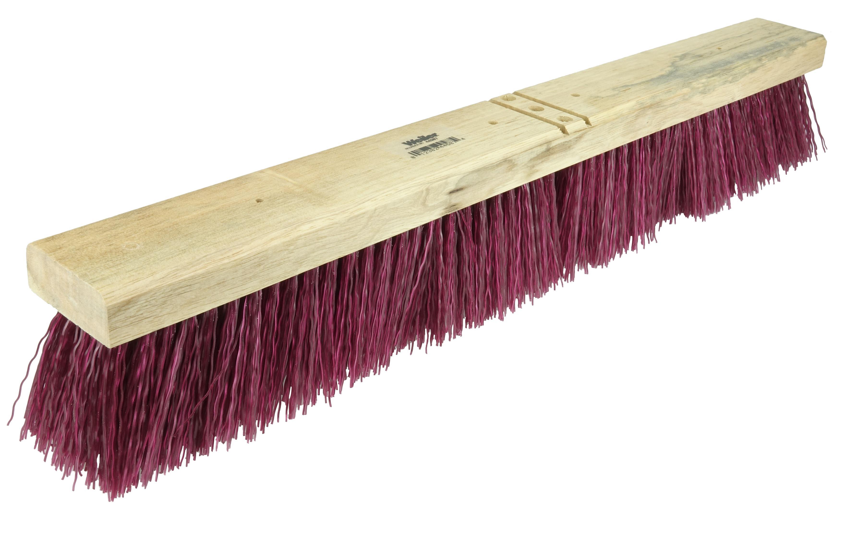 Weiler&reg; 42095 Push Broom, 36 in OAL, 3 in L Trim, Medium Sweep Face, Black Polypropylene Bristle