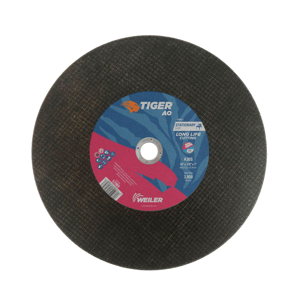 Tiger&reg; AO 68315 Long Life Portable Grinding Cone, 1-1/2 in Dia Max, 3 in THK Head, 24 Grit, R Grade, Aluminum Oxide Abrasive