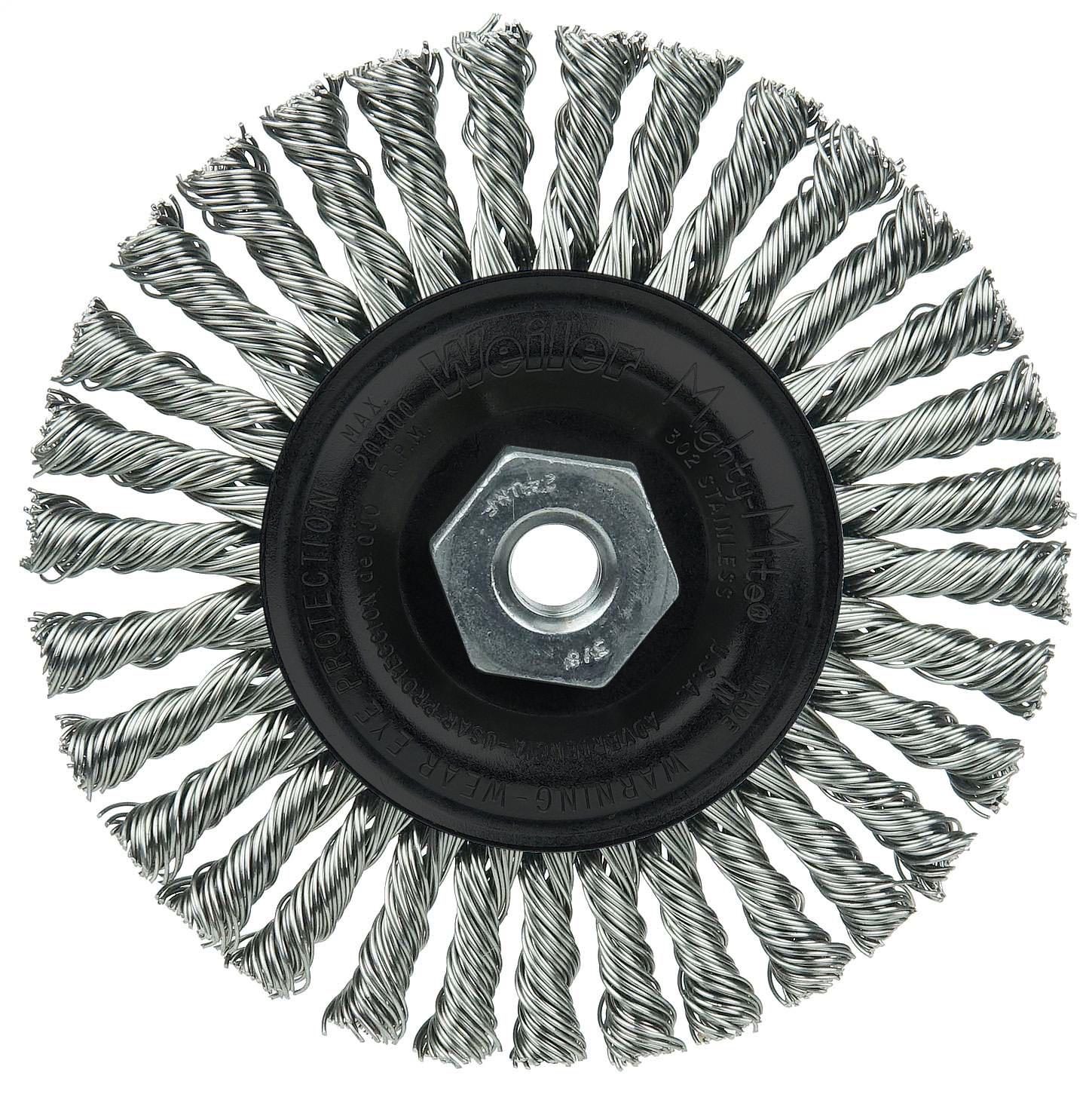 Roughneck&reg; 08796 STB-623 Narrow Face Filler Pass Wheel Brush, 6 in Dia Brush, 1/2 in W Face, 0.023 in Dia Filament/Wire Stringer Bead Knot Filament/Wire, 5/8-11 Arbor Hole
