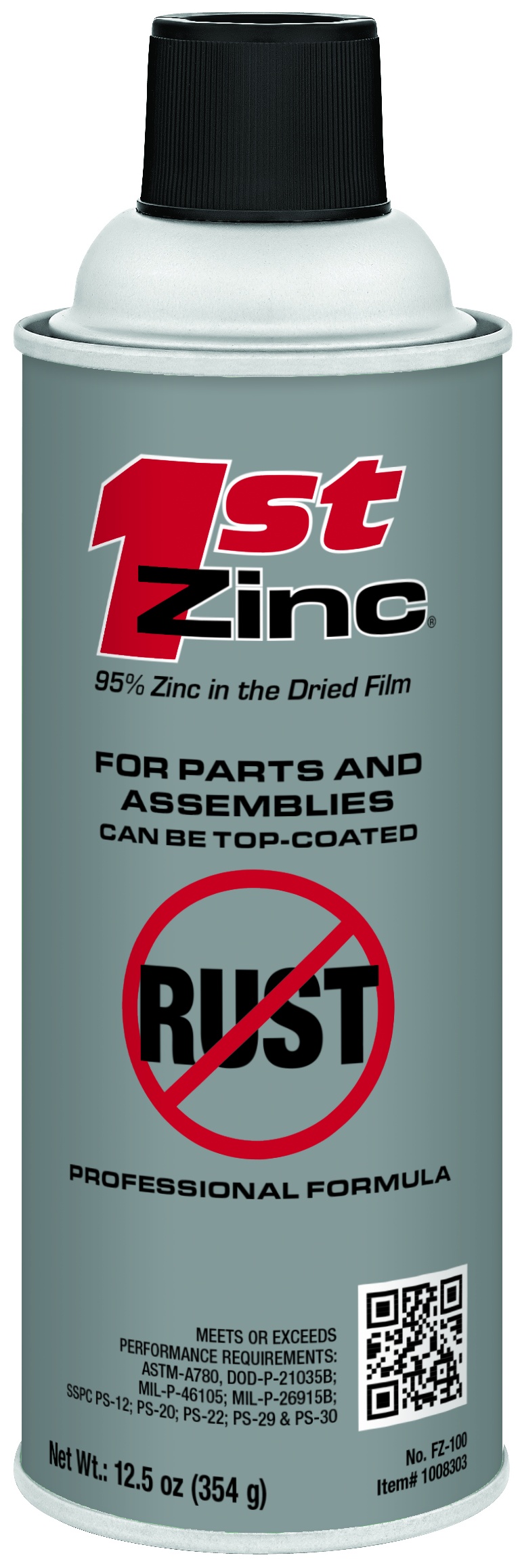 Weld-Aid&reg; B-100 BRITE&reg; ZINC&reg; Cold Galvanizing Compound, 12.5 oz, Gray, 40 sq-ft, 69% Zinc Metal, Metallic