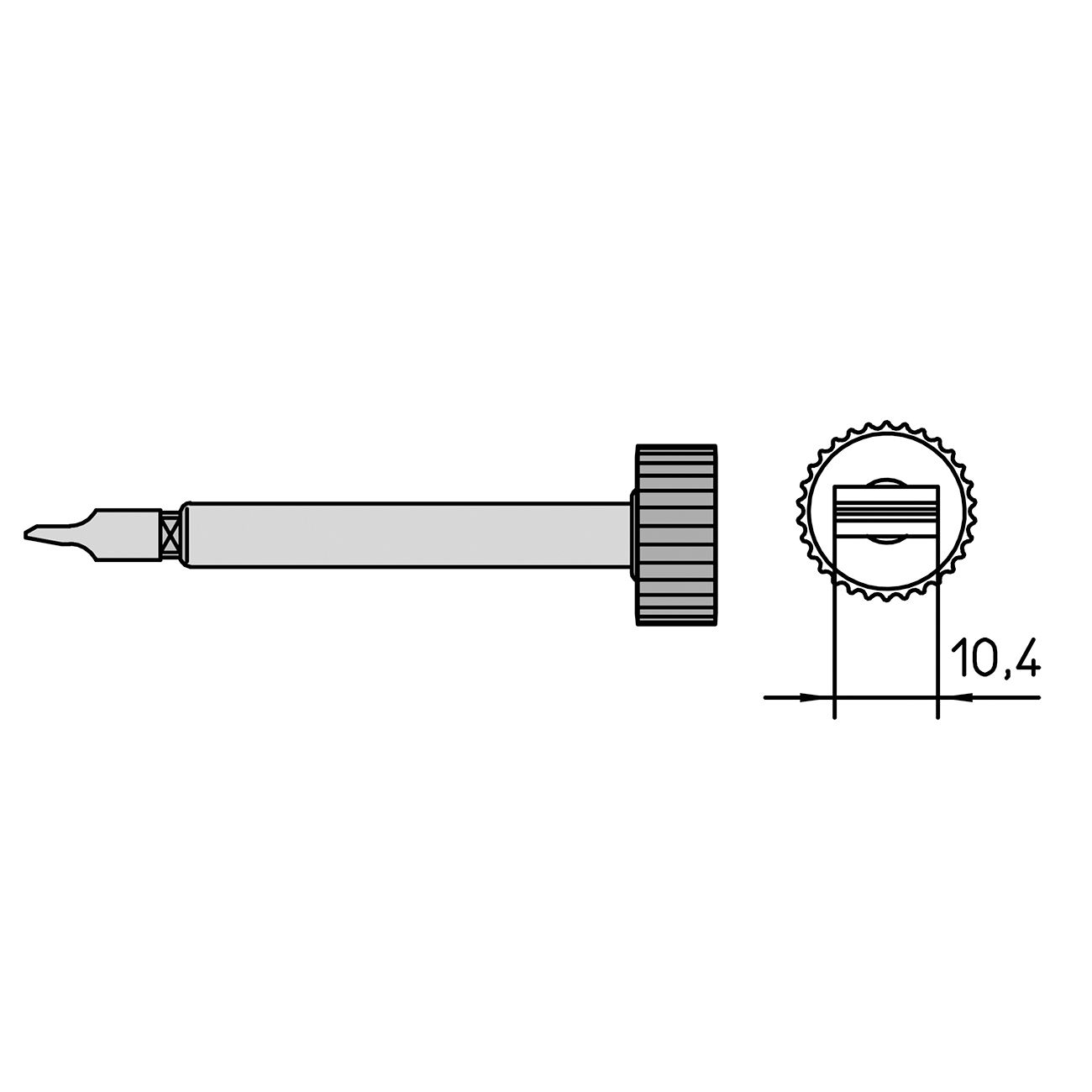 Weller® 7250N Chisel Replacement Screwdriver Straight Soldering Tip With Hex Nut, For Use With D550 and D650 Soldering Guns, 5.59 mm OD x 65.28 mm L, Copper
