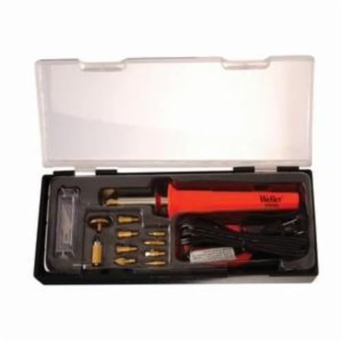 Weller® WSB25HK Non-Temperature Controlled Short Barrel Soldering Iron Kit, 25 W, 120 V, 750 deg F, 4 ft Cord, 8 Pieces, For Use With TB100PK Therma-Boost Heat Tool, W100PG, WPA2 and WES51 Soldering Iron, Iron, Orange