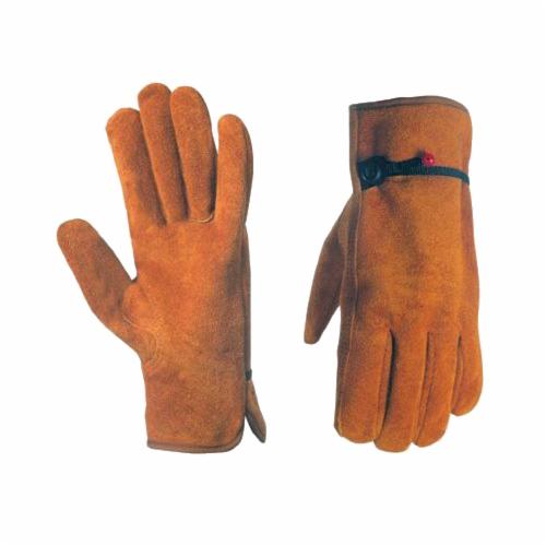Wells Lamont® Y7201-L Regular Weight General Purpose Gloves, Protective, L, Cotton/Jersey/Polyester, Brown, Knit Wrist Cuff, Clute Cut