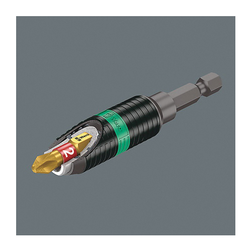 Wera&reg; 05053923001 897/4 R BiTorsion Rapidaptor Universal Bit Holder, 1/4 in Drive, 1/4 in Hex