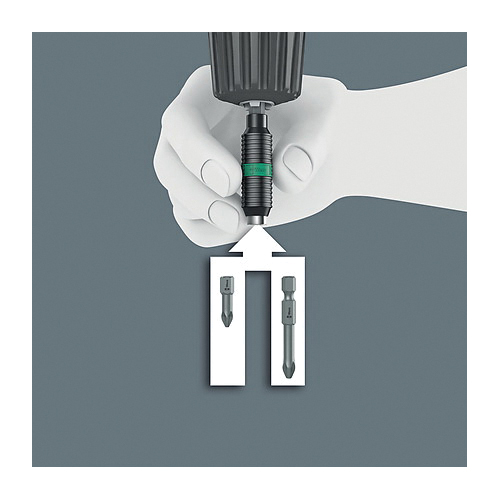 Wera&reg; 05053923001 897/4 R BiTorsion Rapidaptor Universal Bit Holder, 1/4 in Drive, 1/4 in Hex