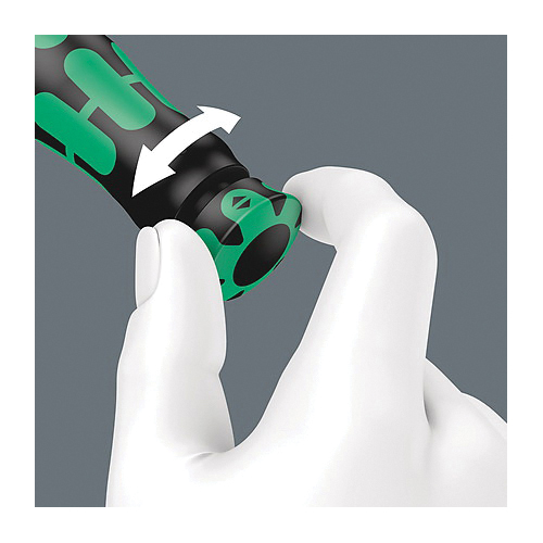 Wera&reg; 05075604001 Click-Torque A 5 Adjustable Torque Wrench, 1/4 in Drive, 2.5 to 25 N-m, Square Drive Reversible Ratchet/Teardrop Head, 0.1 N-m Graduation, 11-27/64 in OAL, DIN EN ISO 6789-1:2017-07