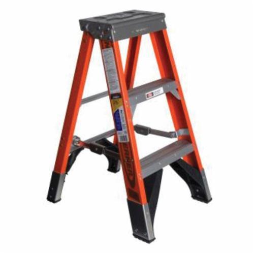 WERNER&reg; 7403 7400 Type IAA Step Ladder, 3 ft H Ladder, 375 lb Load, 2 Steps, Fiberglass, A14.5
