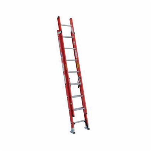 WERNER&reg; D6216-2 D6200-2 Flat D-Rung Extension Ladder, 16 ft OAL, 300 lb Load, 12 in Adjustable Increments, Fiberglass, A14.5