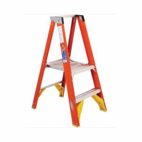 WERNER® 6204 6200 Type IA Step Ladder, 4 ft H Ladder, 300 lb Load, 3 Steps, Fiberglass, A14.5