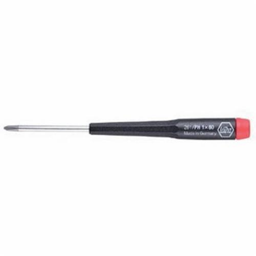 Wiha&reg; 26100 Screwdriver, #00 Phillips&reg; Point, Chrome Vanadium Molybdenum Steel Shank, 4.7 in OAL, Cadmium Free Plastic Handle, Hard Polished Chrome