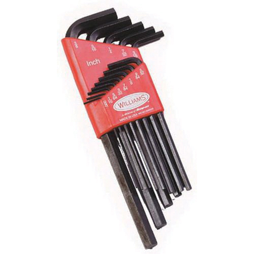 product Eklind® 10509 Hex-L® Short Key Set With Holder, 9 Pieces, 1.5 to 10 mm Hex, L-Handle Handle, ANSI B18.3, Alloy Steel, Black Oxide