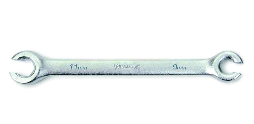 Williams&reg; JHW10656 Double Headed Flare Nut Wrench, Satin Chrome, 15 x 17 mm Wrench, 6 Points, 7-7/8 in OAL