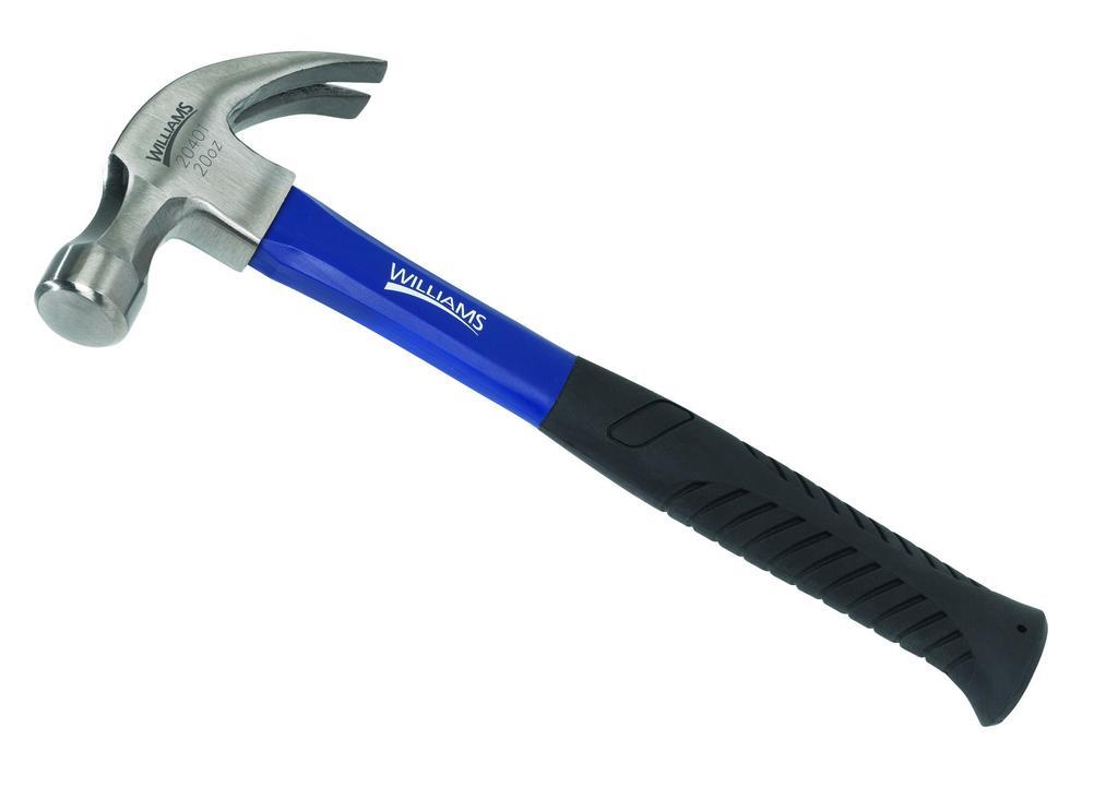 Plumb&reg; 11402N Pro Series Premium Claw Hammer, 13 in OAL, Polished/Smooth Face Surface, 16 oz Steel Head, Curved Claw, Fiberglass Handle