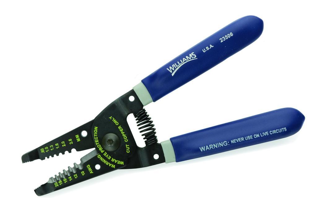 Bahco&reg; 2233 D-160 Wire Cutting/Stripper, 160 mm OAL, 0.5 to 5 mm Shearing, 25 mm L x 25 mm W x 10 mm THK Jaw, Alloy Steel Body