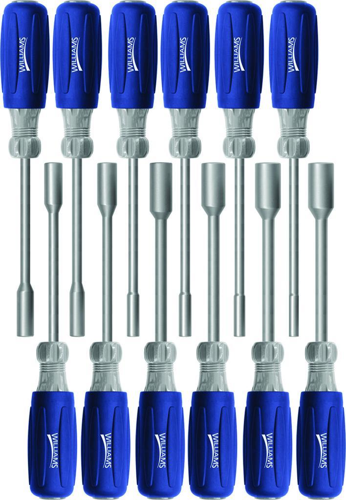 Crescent&reg; CND5SAEN Nutdriver Set, 3/16 to 7/16 in, 5 Pieces, 6-3/4 in OAL, Tri-Lobe Extruded Ergonomic Grip Handle, Polished Nickel/Polished Chrome, ASME B107.110-20123