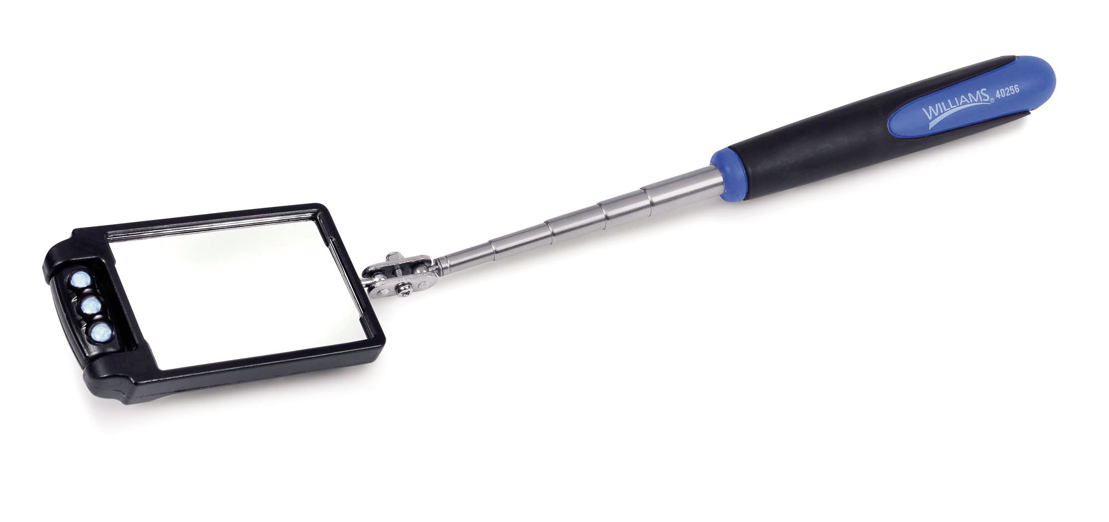 GENERAL&reg; 759570 Telescoping Inspection Mirror, 2 x 3 in Mirror, Rectangle Shape, 9-1/4 to 30 in L, Ergonomic Grip Handle
