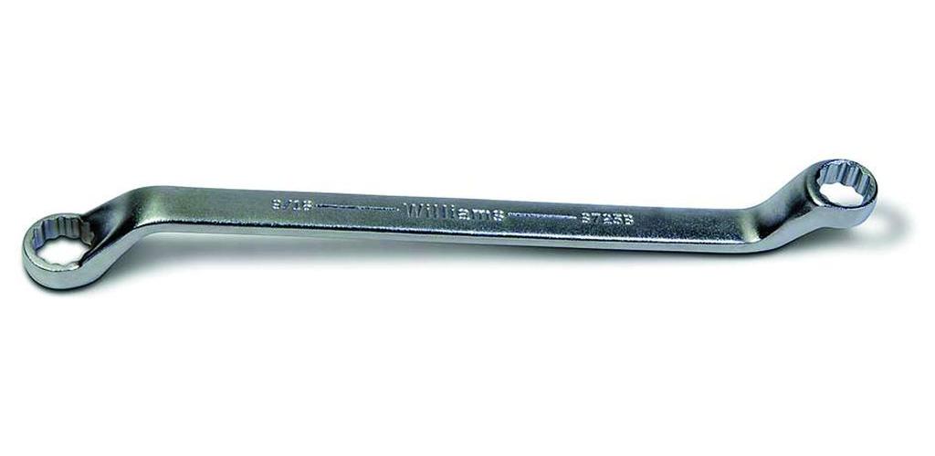 Wright Tool 9425 Box End Wrench, 3/8 x 7/16 in Wrench, 12 Points, 25 deg Offset, 5-1/2 in OAL