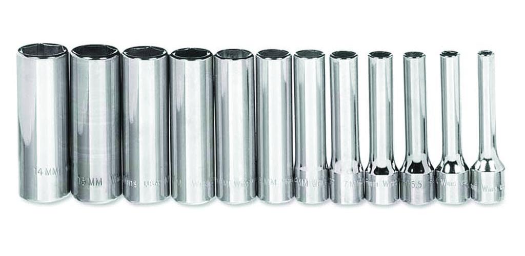 Proto&reg; TorquePlus&trade; J52112 Deep Socket Set, ASME B107.1, 12 Points, 3/8 in Drive, 13 Pieces, Included Socket Size: 1/4 to 15/16 in