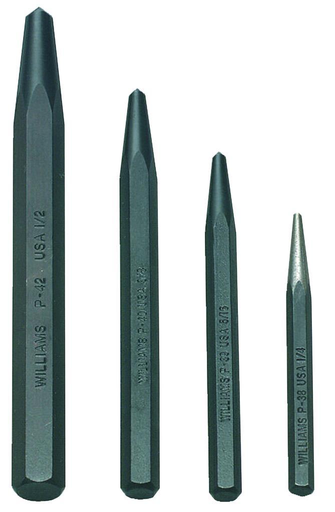 Proto® J47A 2-Piece Design Drive Pin Punch Set, Drive Pin Style, 1/16 to 1/4 in Punch, 7 Punches, 7 Pieces
