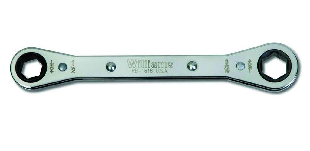 Williams® JHW7033C SUPERTORQUE® Double Headed Box End Wrench, 15/16 x 1 in Wrench, 12 Points, 10 deg Offset, 14-1/8 in OAL, Satin Chrome