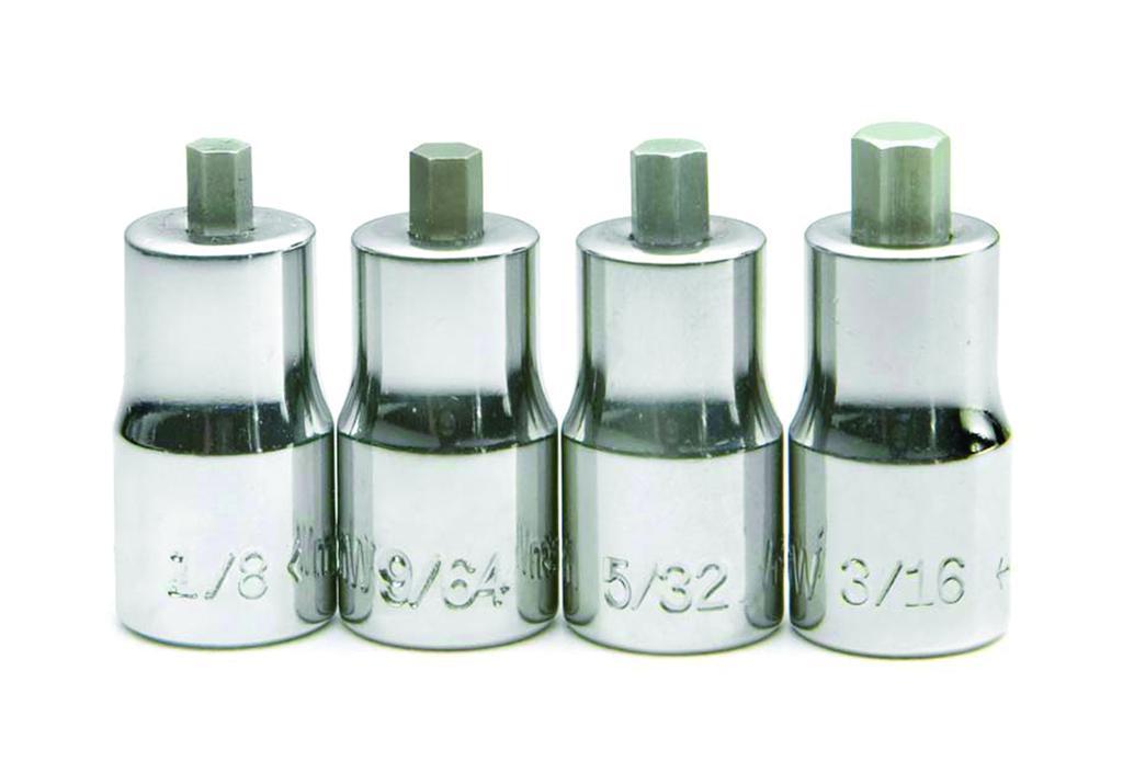 GEARWRENCH&reg; 80578 Professional Bit Socket Set, 4 to 17 mm Hex, 3/8 in, 1/2 in Drive, 10 Pieces, Full Polished Chrome, ASME B107.5M